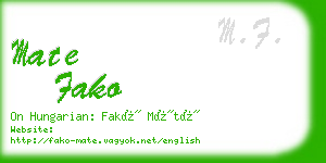 mate fako business card